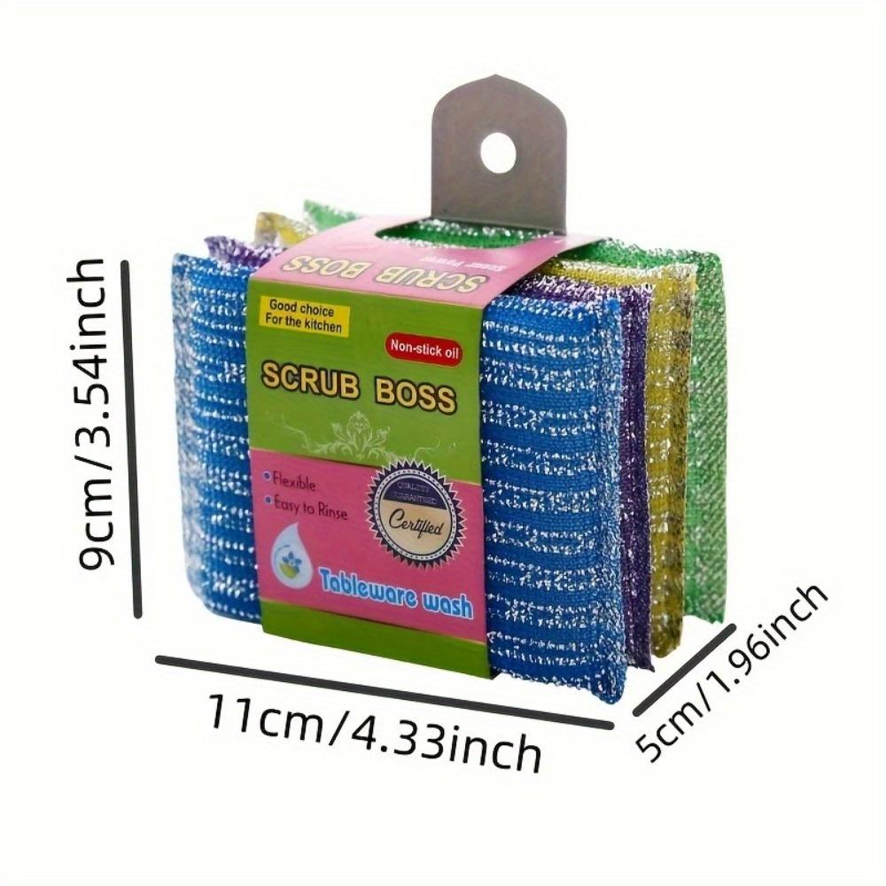 8/12pcs Scrubbing Cleaning Brush Kitchen Pot Magic Dishwashing Cloth Restaurant Decontamination Brush  Block Sink Sponge Wipe