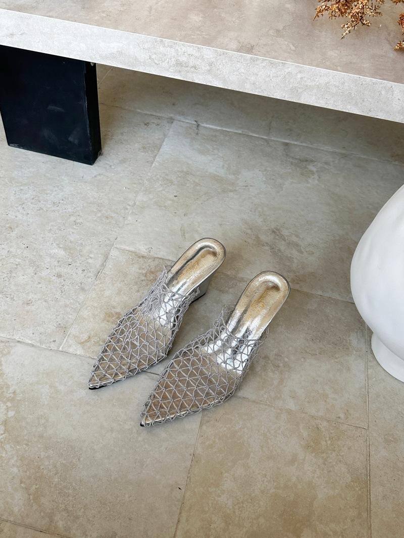 Women s Square Toe Wedge Heel Cut-Out French Style Stylish Unique Design Casual Slippers - Perfect for Daily Wear 35