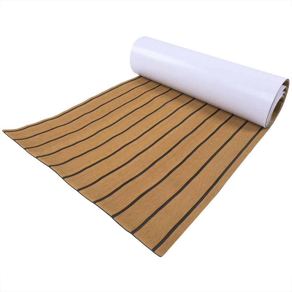 EVA Teak Decking Sheet Surfboard Boat Yacht Flooring Mat Carpet Pad (Brown & Black Strips)