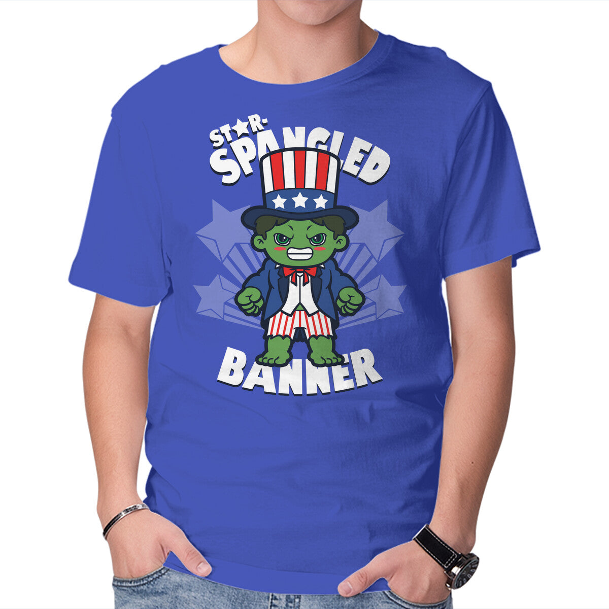 Unisex Crew Neck T-Shirt Star-Spangled Banner Graphic Short Sleeve Casual Tee M
