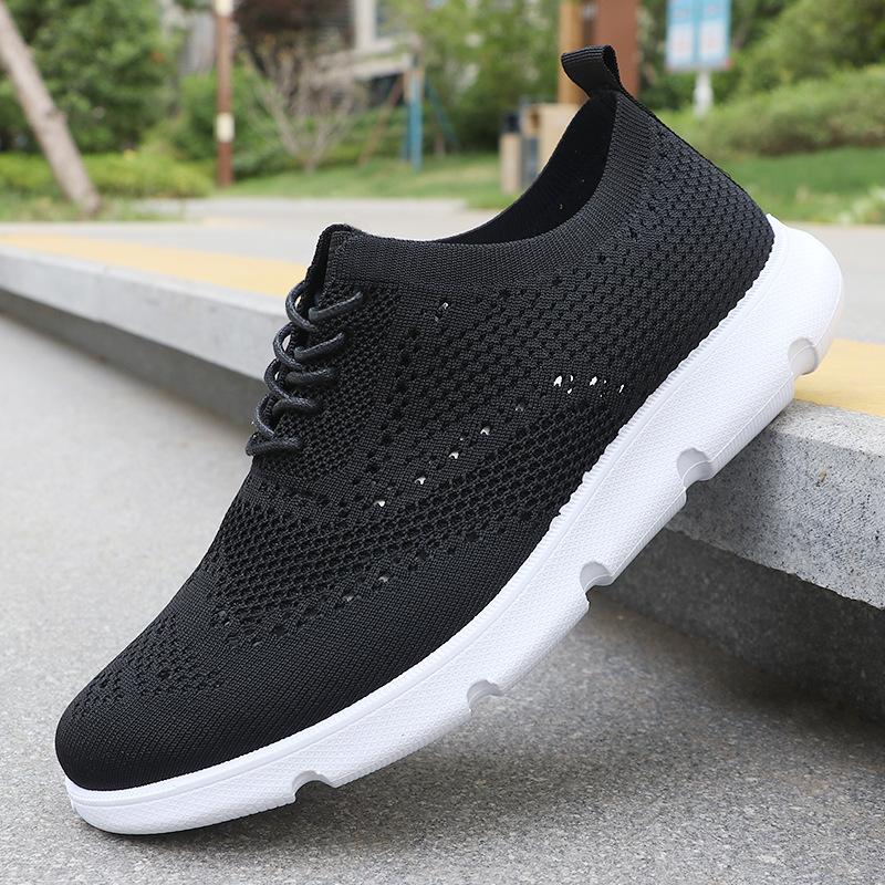 Summer new lightweight lace-up casual men's shoes breathable fly-woven mesh British men's sports shoes