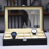 12-Slot Watch Display Box Lockable Watch Box with Velvet Lined for Men's Watch Collection