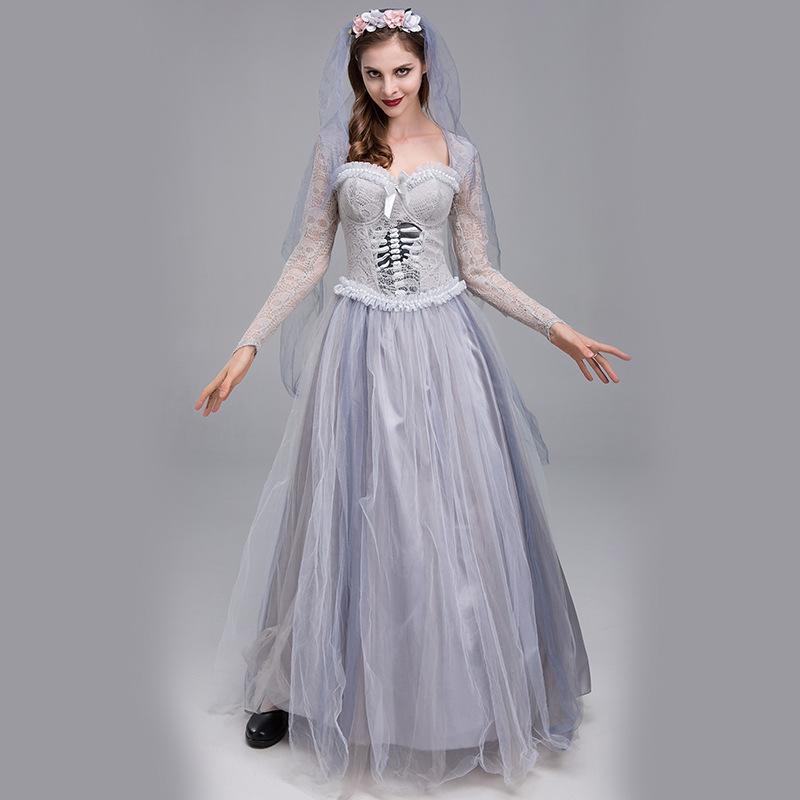 New Halloween costumes scary ghost bride dress ghost zombie costume masquerade costume