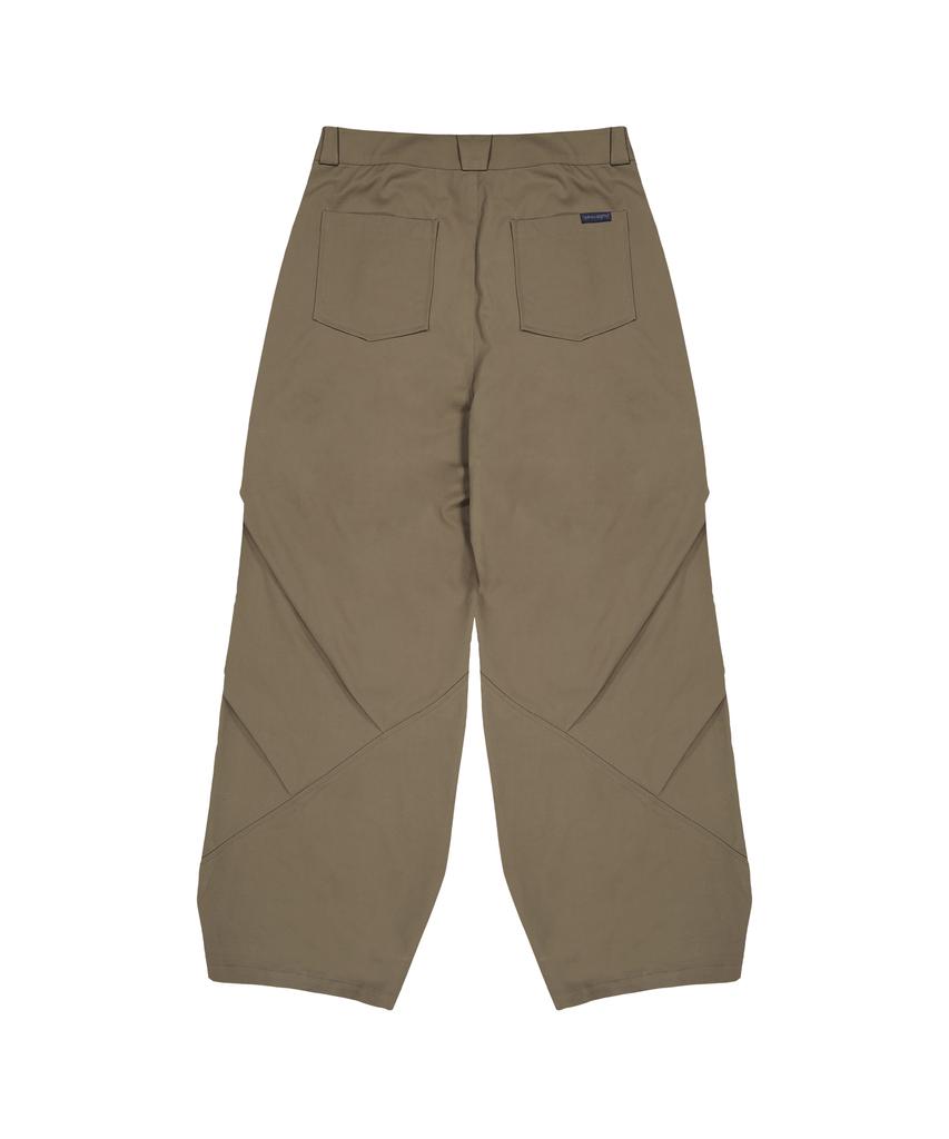 Uallong Side Drape Wide Pants - Camel