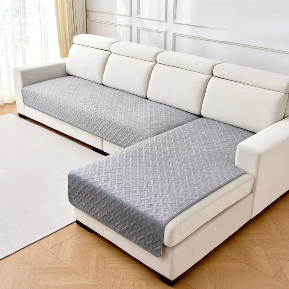 Stretch Fabric Dutch Velvet Sofa Cover Striped Pattern Dustproof Sofa Cover Bedroom