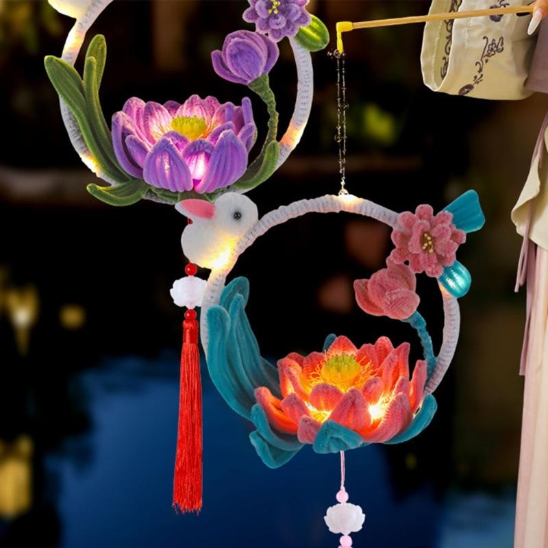 Lovely Rabbit Shape Handmade Twisting Bar Flower Light Fashion Home Accessory for Bedroom Living Room Decoration