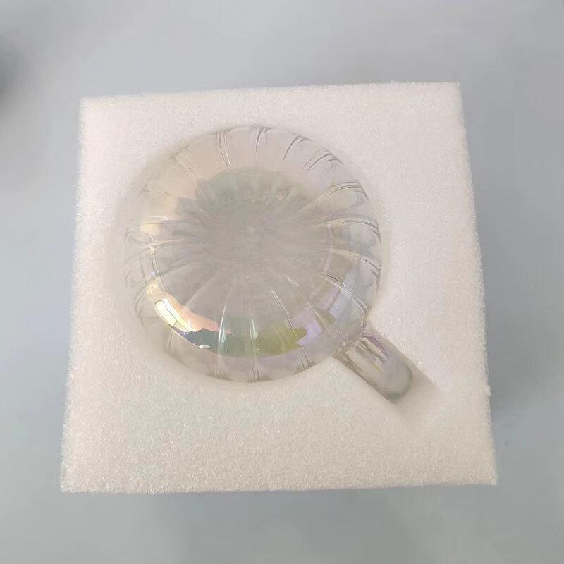 Shangqi Colorful Striped Glass Coffee Juice Cup with Handle