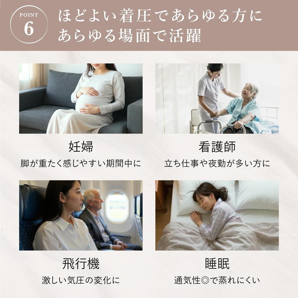 Compression Socks for High Suitable for Day and Night Pregnant Supervised by a Chiropractic Clinic 5 [Charmake Body] Women, Socks, 22-25cm, Sleeping,