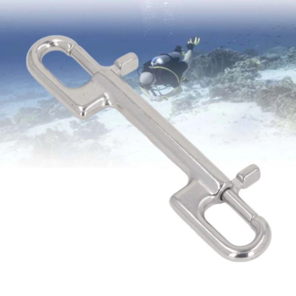 Sportteil 316 Edelstahl Bolzenkarabiner Doppelkopf 80MM Größe Doppelendiger Haken 90MM Größe 100MM Größe Wirbelhaken Marine Tauchen