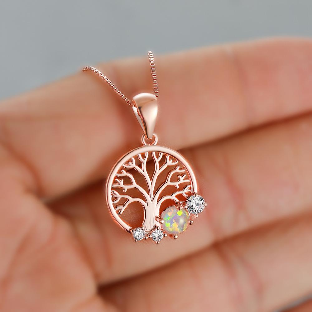 European and American Fashion Rose Gold Hope Tree Hot Selling Hollow Life Tree Pendant Jewelry