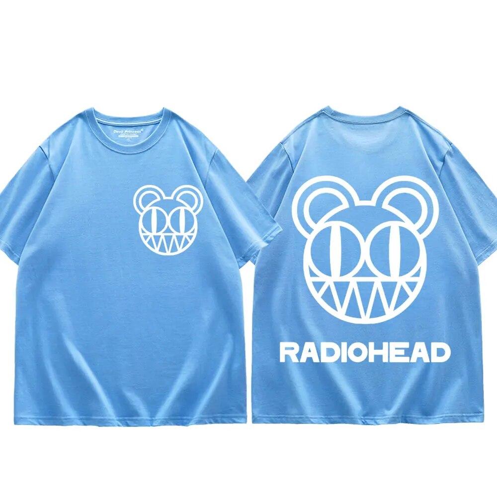 Rock Band Radiohead Tričko s potiskem Unisex Ženy Móda Vintage Volná trička Léto Neformální Tričko z čisté bavlny Hip Hop Streetwear