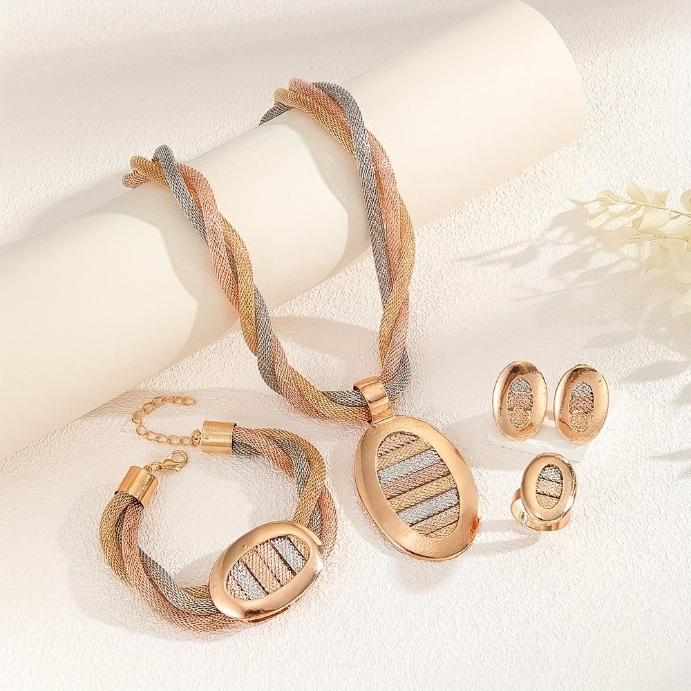 Vintage Boho Synthetic October Birthstone Jewelry Set,  Sports Theme, 5-Piece Set with Earrings, Necklace, Bracelet, Rings