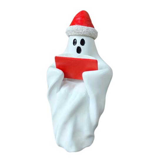 1 Set Halloween Ghost Statue Reading Book Christmas Hat Cartoon