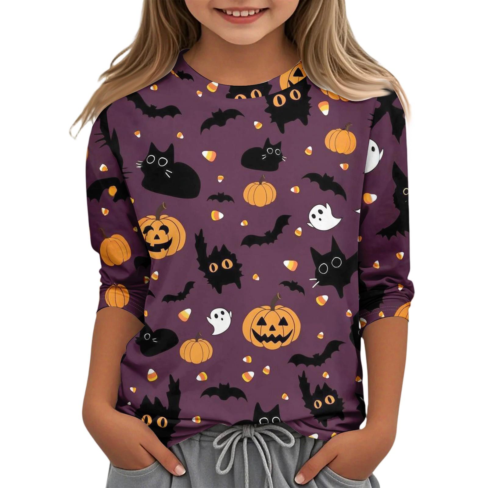 

Children s Casual Three-quarter Sleeve Round Neck Top 120 фиолетовый