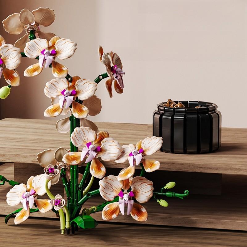 Orchid Plant Simulated Model Kit With Abs Material For Enthusiasts Collector And