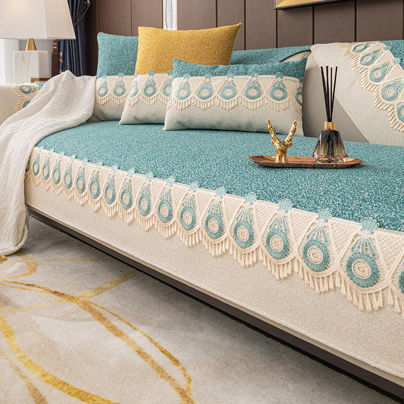 Modern Simple Four Seasons Universal Non-Slip Light Luxury Full Set Cushion Sofa Cushion Backrest Towel Anti-Scratching