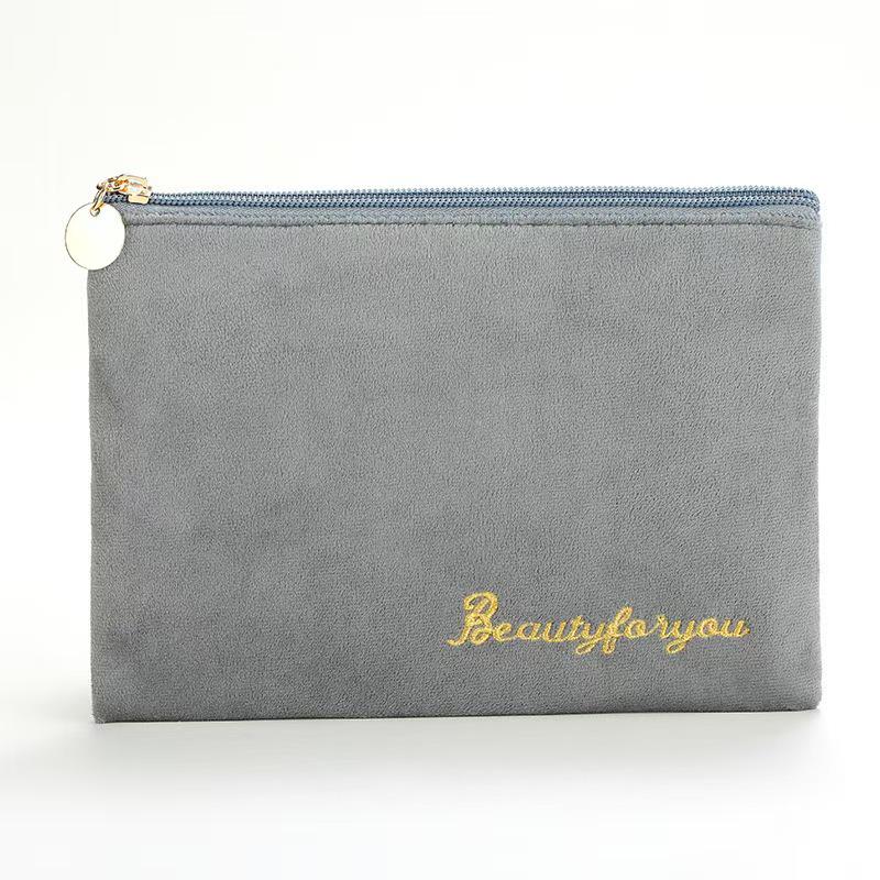 Samt-Make-up-Tasche: Hochkapazitives, Premium 4-teiliges Kosmetik- und Lippenstiftaufbewahrungsset