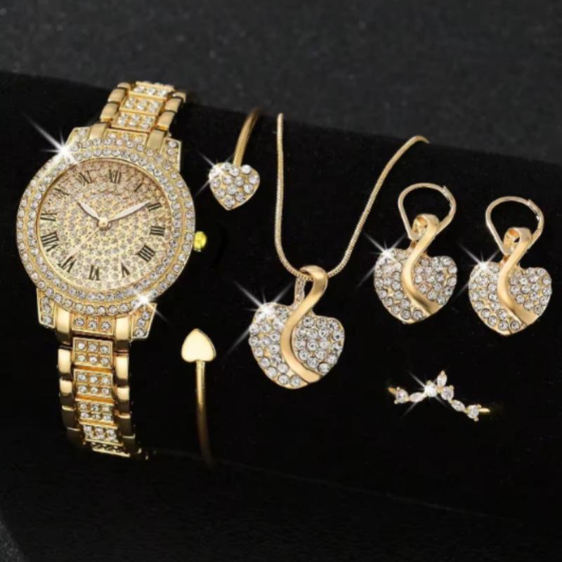 Diamond-Encrusted Alloy Steel Belt Bracelet Roman Pattern New Women S Quartz Watch bulk price