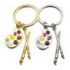 Palette & Paintbrush Keychain Pendant Creative Art Theme Keychain Portable Keychain