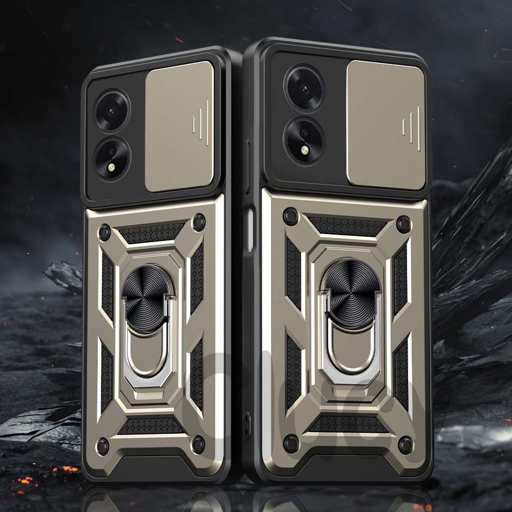 For OPPO A38 4G A18 A78 A98 Kamera Støtsikkert Armor Deksel For OPPO A54 A74 4G 5G Bil Magnetisk Holder Ring Beskyttelsesdeksel