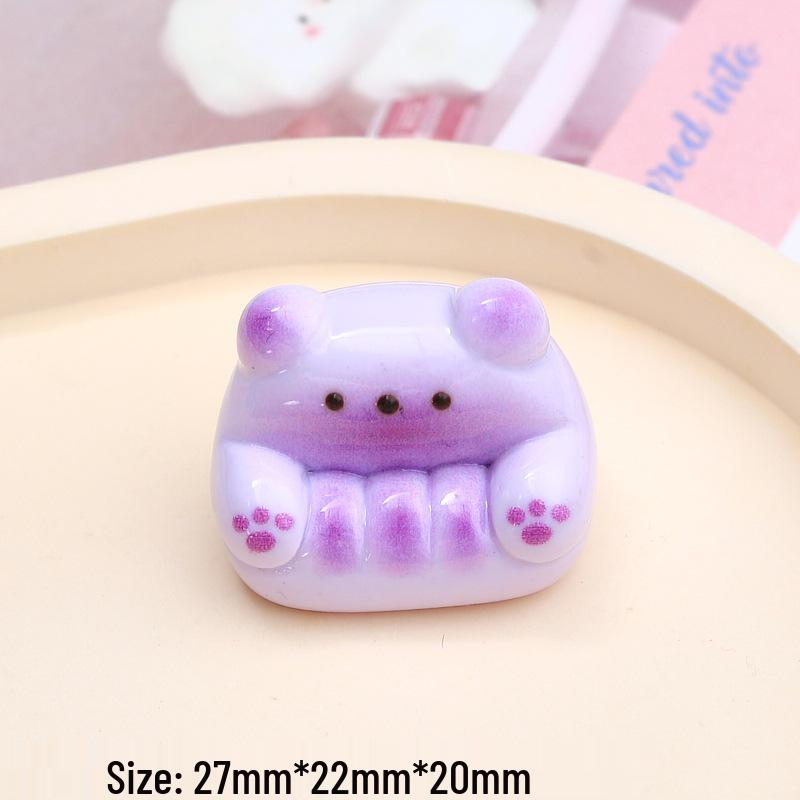 3D Bear Sofa Cartoon Shoe Charms, Cream Glue, Resin DIY Jewelry Accessories