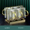 Naijiang Hammered Glass Teacup Set with Gold Rack