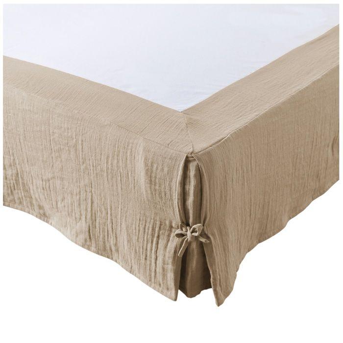 Cache-sommier - Gaia - 180 x 200 cm - Gaze de coton - OEKO-TEX - Ficelle