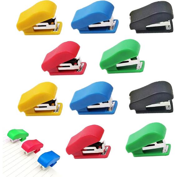 10 PCS Mini Stapler Portable Small Staplers Mini Stapler Hand Held Tiny Desk Staplers for Office and School Supplies (Compatible with 0.36 x 0.18