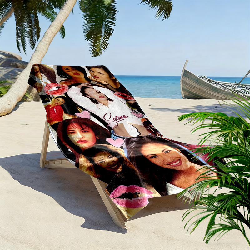 Selena Quintanilla Print Beach Towel, Large Soft Quick Dry Towel for Beach Camping Swimming