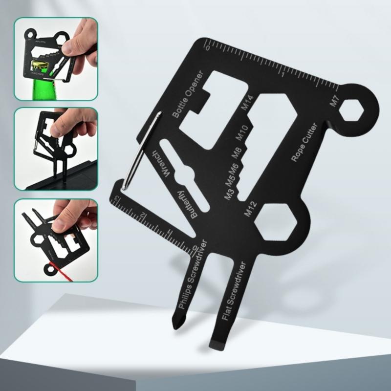 Multitool Card Survival Tool Card Includes Ruler Screwdriver Keychain For Emergency Survival Daily Use