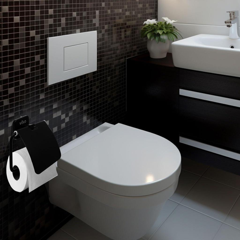 Toilet Paper Holder for Bathroom – Wall Mounted Tissue Holder Stainless Steel Rust-Resistant Toilet Roll Holder | Modern & Durable Design