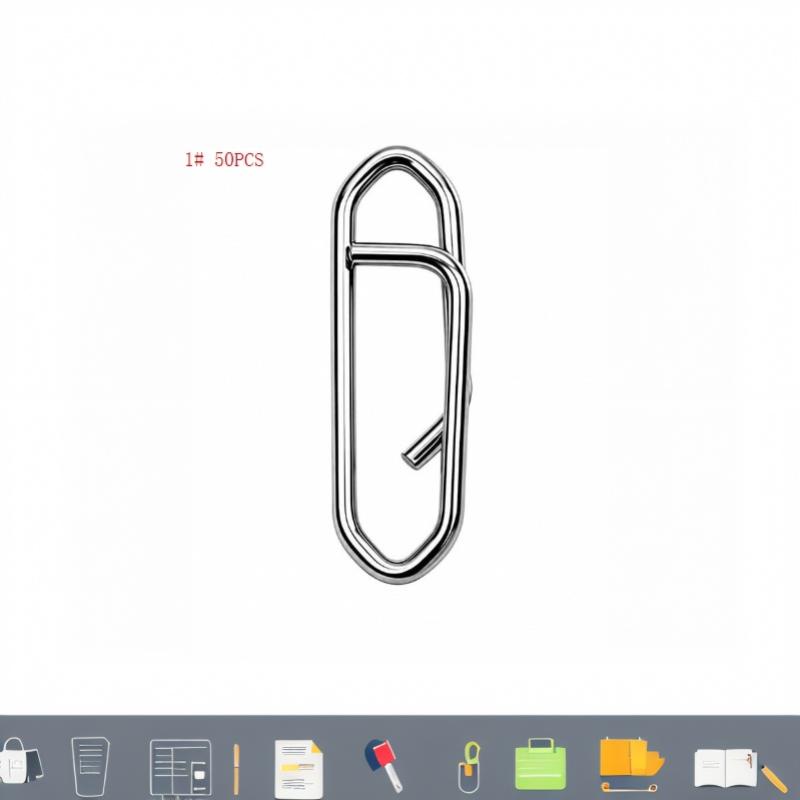 50Pcs Stainless Steel Fishing Quick Snap Clips 50 Pack Rust Resistant Fast Bait Change For Freshwater Saltwater Fishing