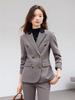 Women's Contrast Lapel Blazer & Pants Set - Professional Autumn/Winter Wear