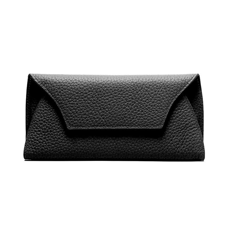 The First Layer Of Cowhide Creative Versatile Long Wallet Women'S Simple Leather Glasses Case Wallet Can Be Placed On Mobile Phones