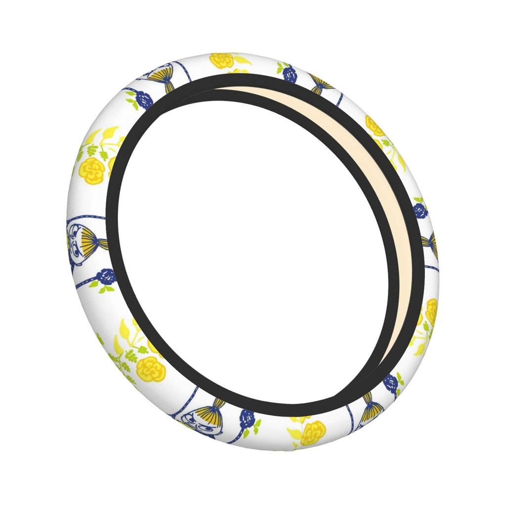 Moomin Steering Wheel Cover, Mini Car, Extendable Handle, Anti-Slip, Stylish, Four Seasons, General, 15.0 Inches (38 Cm)