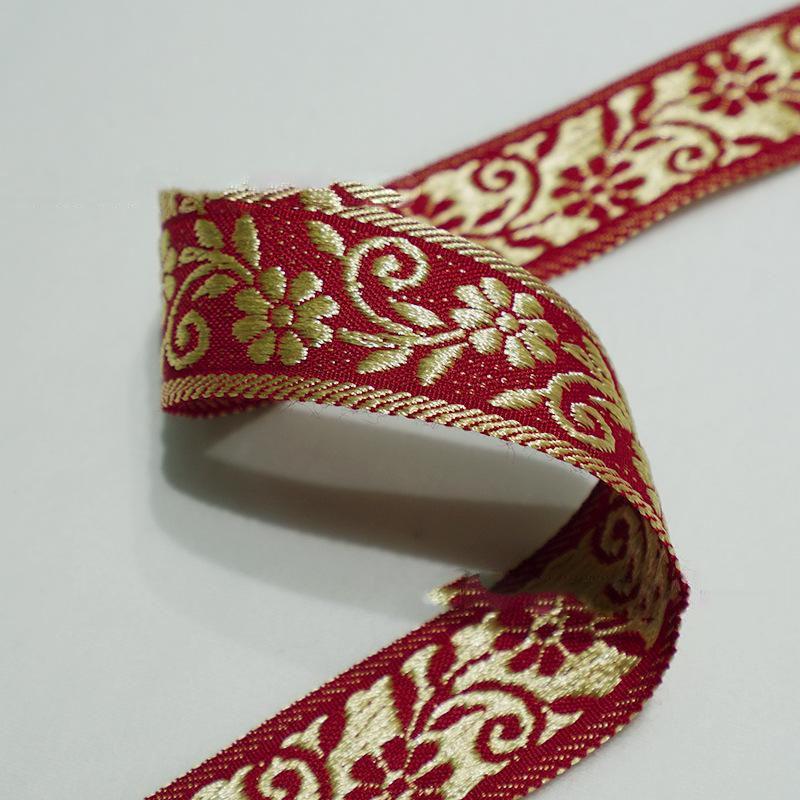 Ethnic Style Polyester Colored Jacquard Webbing for Clothing Accessories
