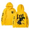 Anime Attack on Titan Levi Ackerman Merch Hoodie Herren Damen Cartoon Manga Cosplay Sweatshirt Männlich Retro Übergroß Kapuzenpullover