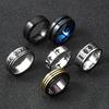 Stainless Steel Jewelry Corrosion Oiling Rotatable Men's Ring Personality Hip Hop Titanium Steel Ring Set