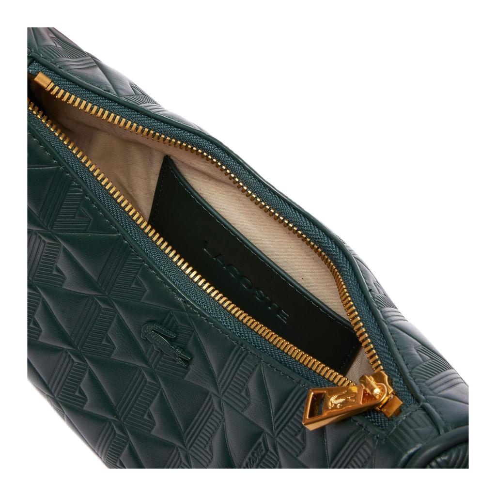 Lacoste Fashion Versatile Zipper Closure Leather Shoulder Crossbody Handbag Medium Women Handbags Green NF4710MH-B43