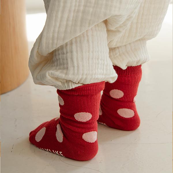 DAILYLIKE Daily Dot Rib Kids Socks 6-Pack Korean Ribbed Children Socks
