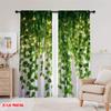 2 Stück, 2D-Flachdruckdruck Vorhänge Hängendes Laub 100% Polyester (ohne Stange) Festlicher Gebrauch für Schlafzimmer, Wohnzimmer, Arbeitszimmer