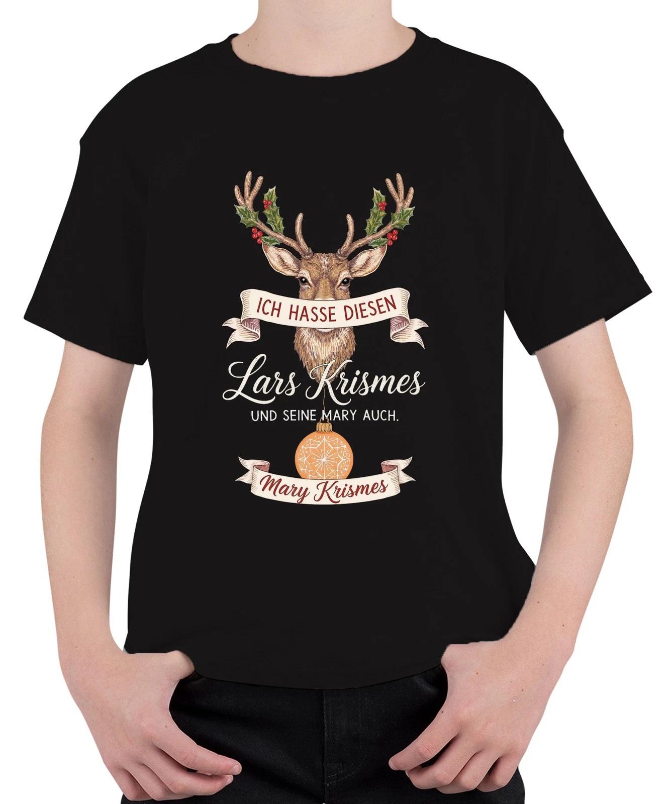 Ich hasse diesen Lars Krismes und Mary Weihnachten lustig Hirsch Unisex Kinder T L