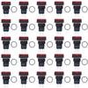 25Pcs Push Button ABS Brass Self Locking Es with Light 16mm 12V