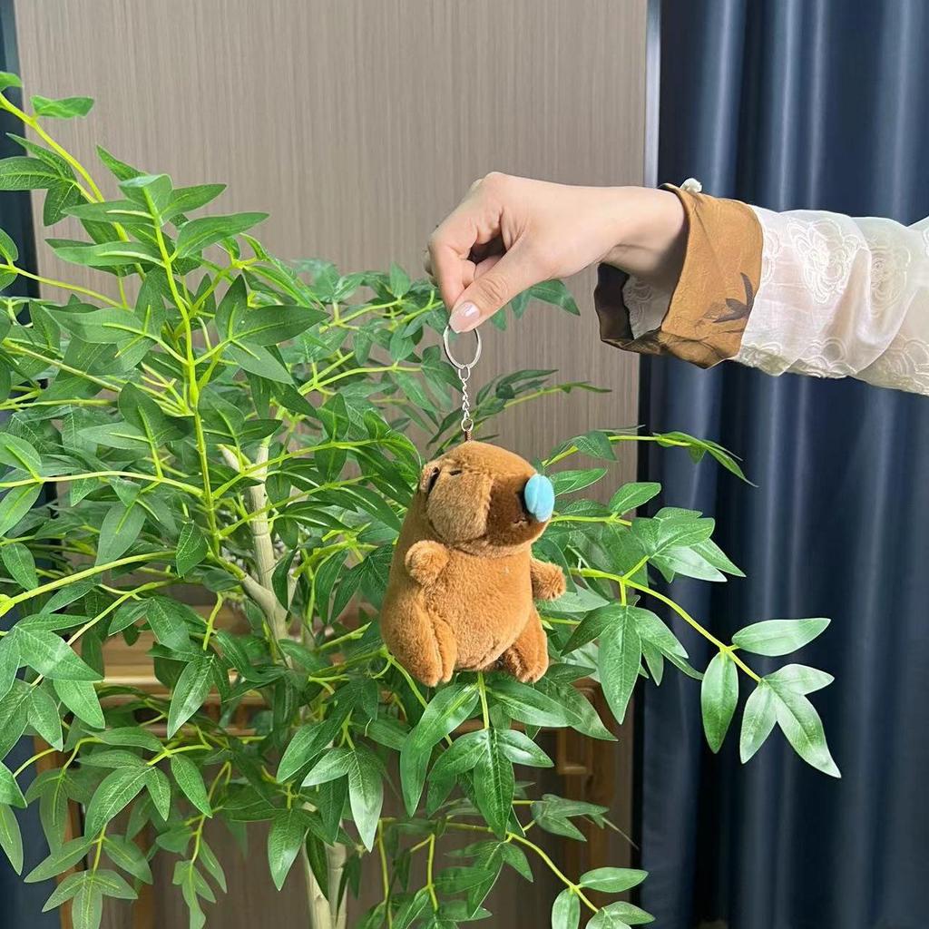 Hot Selling Turtle & Strawberry Hat Capybara Plush Doll Keychain Backpack Decoration