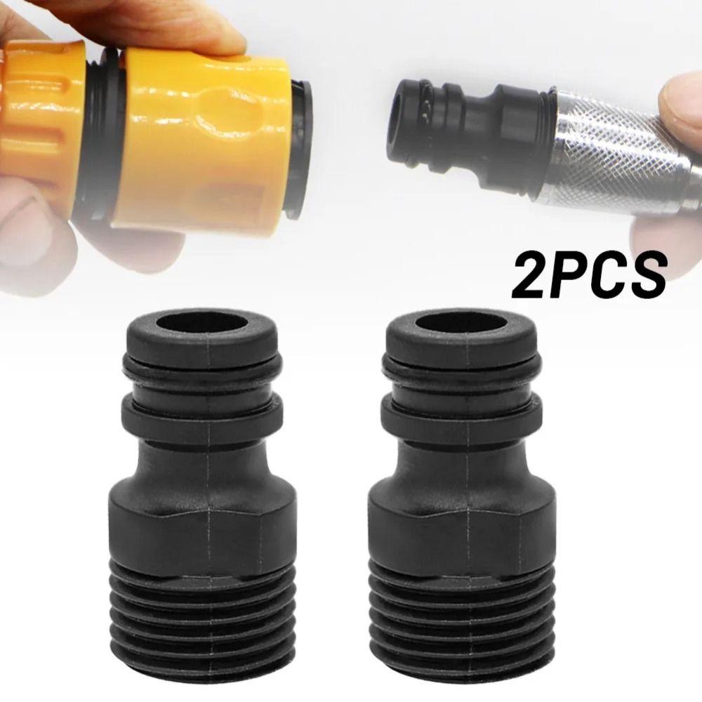 

2PCS Plastics Threaded Tap Adaptor 1/2 BSP Water Hose Quick Pipe Connector