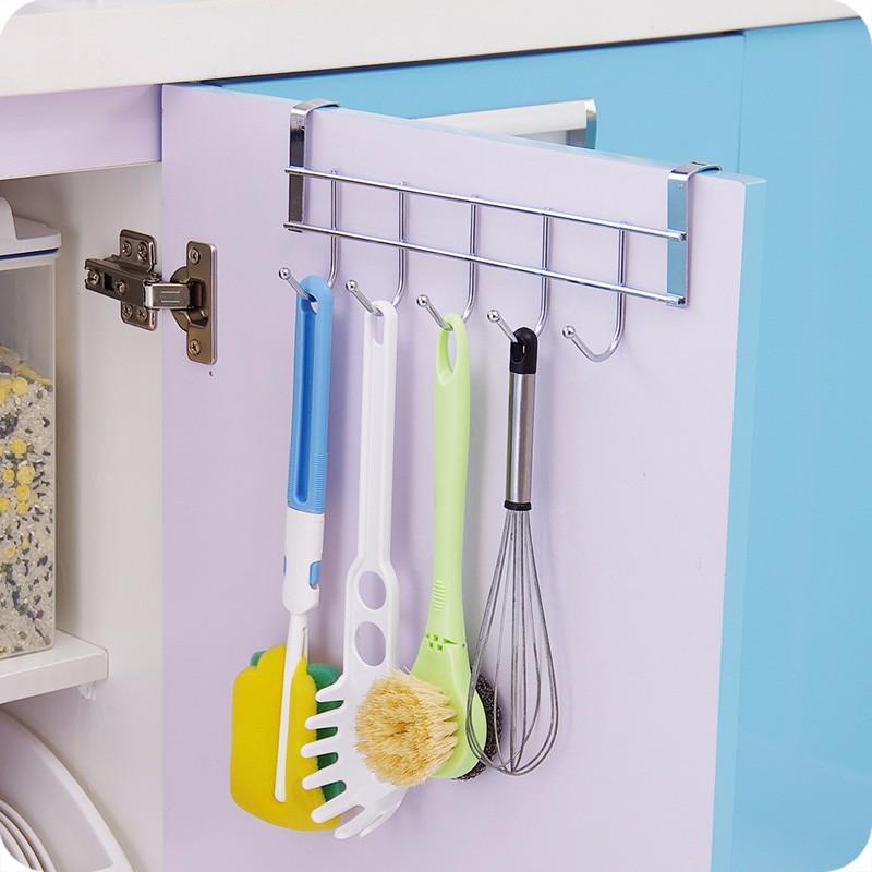 5 Hooks Clothing Coat Towel Hanger Rack Holder Shelf Over Door Home Bathroom Kitchen Hat Organizer  Over The Door Hooks