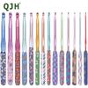 14pc Printed Color Crochet Tool Set, Soft Handle Knitting Needle Kit, Professional Weaving Yarns Craftwork Tool, 2.0mm-10.0mm