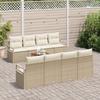 VidaXL Ensemble de Canapé de Jardin 9 pièces avec Coussins Beige Rattan Poly Acacia 3347680