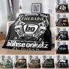 Bohse Onkelz Deutscher Slogan Totenkopf Flügel Schild Flanelldecke Rockband Grafik Überwurfdecke Metal Fan Schlafzimmer Warm Sofaabdeckung Matte