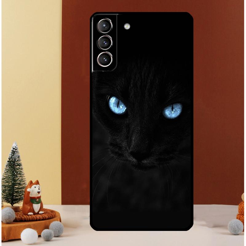 

Черный кот Стеклянные глаза Чехол Для Samsung Galaxy S24 Ultra S23 S22 S21 S20 FE Note 20 S8 S9 S10 Note 10 Plus Чехол Galaxy S21